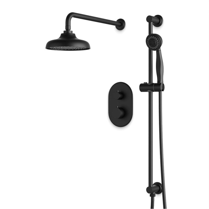 Classic Thermostatic Shower Trim Kit with Hand Shower on Slide Bar - PS136DCLBK image 1