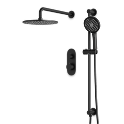 Opera Thermostatic Shower Trim Kit with Hand Shower on Slide Bar - Matte Black / Linear thumbnail 1