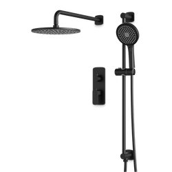 Harmony Thermostatic Shower Trim Kit with Hand Shower on Slide Bar - Matte Black / 10" (standard) / Wall Mount thumbnail 1