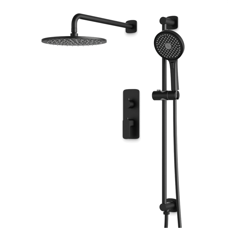 Harmony Thermostatic Shower Trim Kit with Hand Shower on Slide Bar - Matte Black / 10" (standard) / Wall Mount image 1
