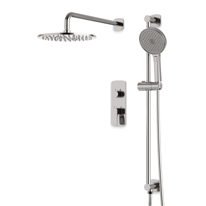 Harmony Thermostatic Shower Trim Kit with Hand Shower on Slide Bar - Brushed Nickel / 10" (standard) / Wall Mount image 1