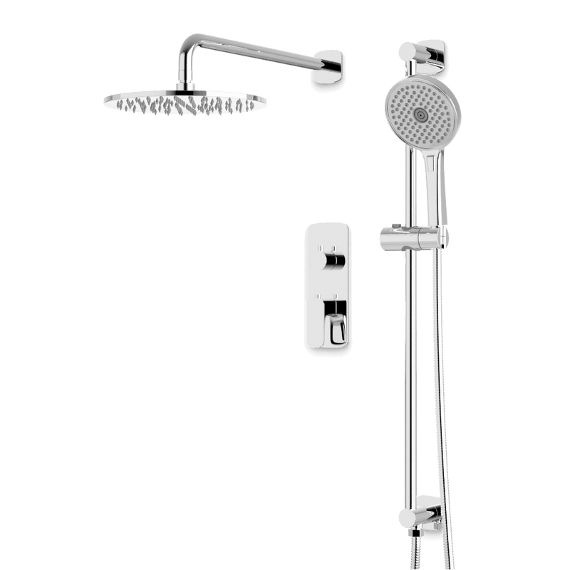 Harmony Thermostatic Shower Trim Kit with Hand Shower on Slide Bar - Chrome / 10" (standard) / Wall Mount image 1