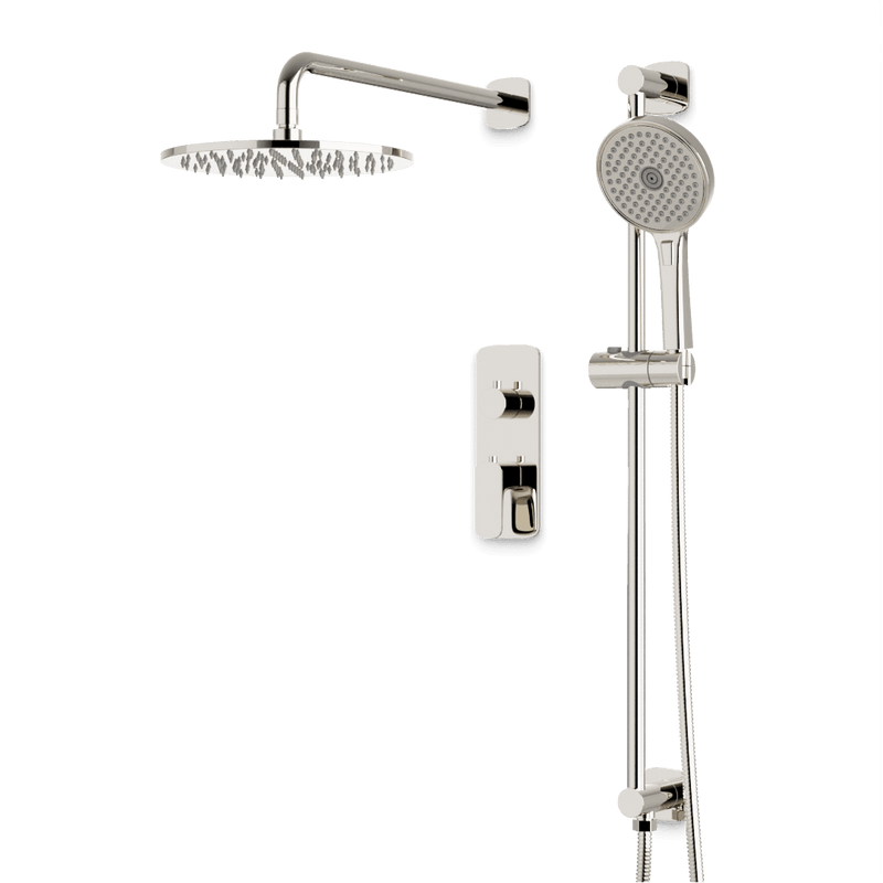 Harmony Thermostatic Shower Trim Kit with Hand Shower on Slide Bar - Polished Nickel / 10" (standard) / Wall Mount image 1