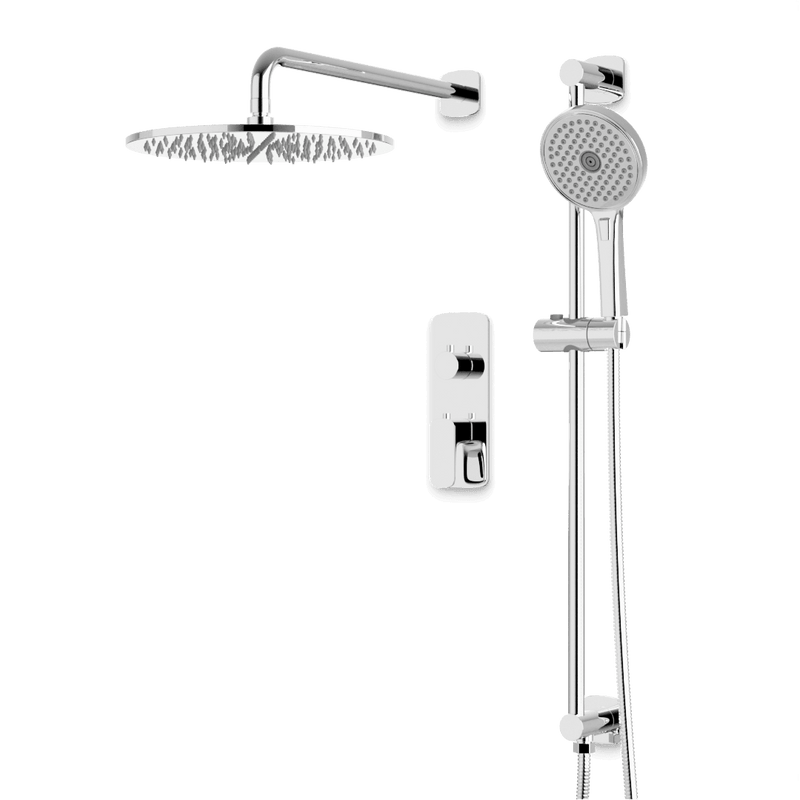 Harmony Thermostatic Shower Trim Kit with Hand Shower on Slide Bar - Chrome / 12" / Wall Mount image 1