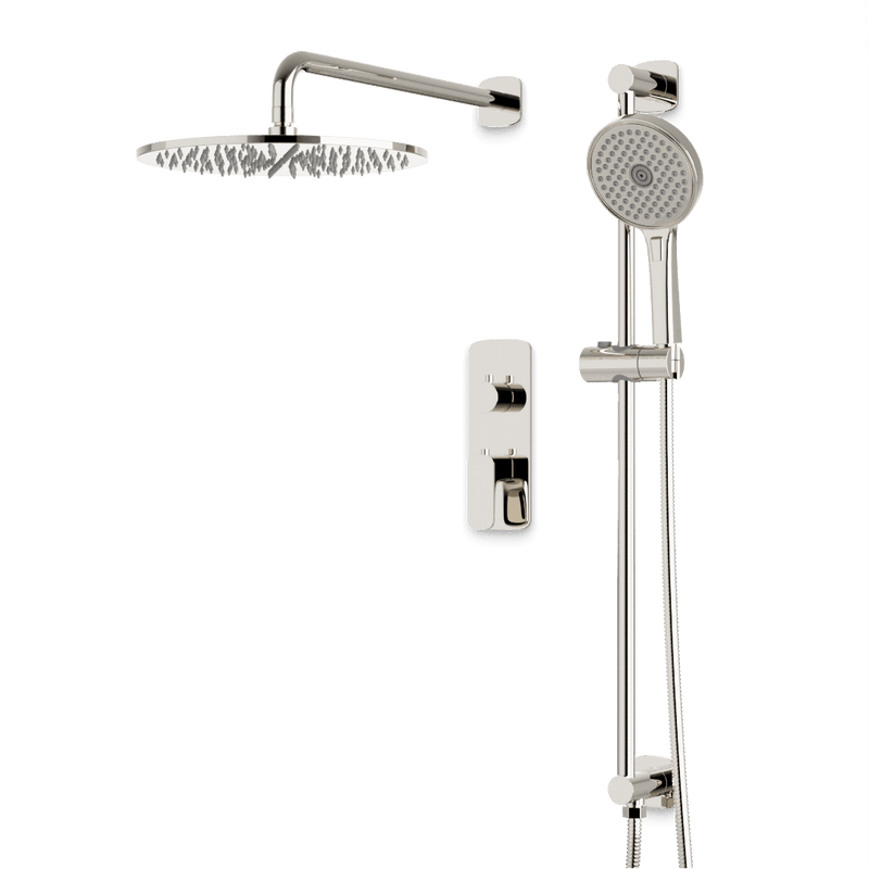Harmony Thermostatic Shower Trim Kit with Hand Shower on Slide Bar - Polished Nickel / 12" / Wall Mount image 1