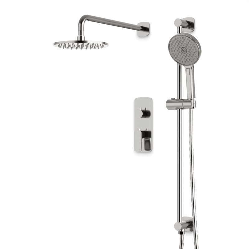 Harmony Thermostatic Shower Trim Kit with Hand Shower on Slide Bar - Brushed Nickel / 8" / Wall Mount image 1
