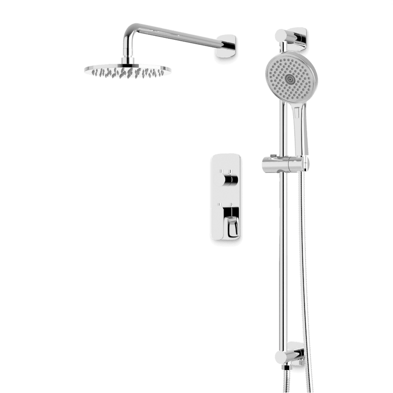 Harmony Thermostatic Shower Trim Kit with Hand Shower on Slide Bar - Chrome / 8" / Wall Mount image 1