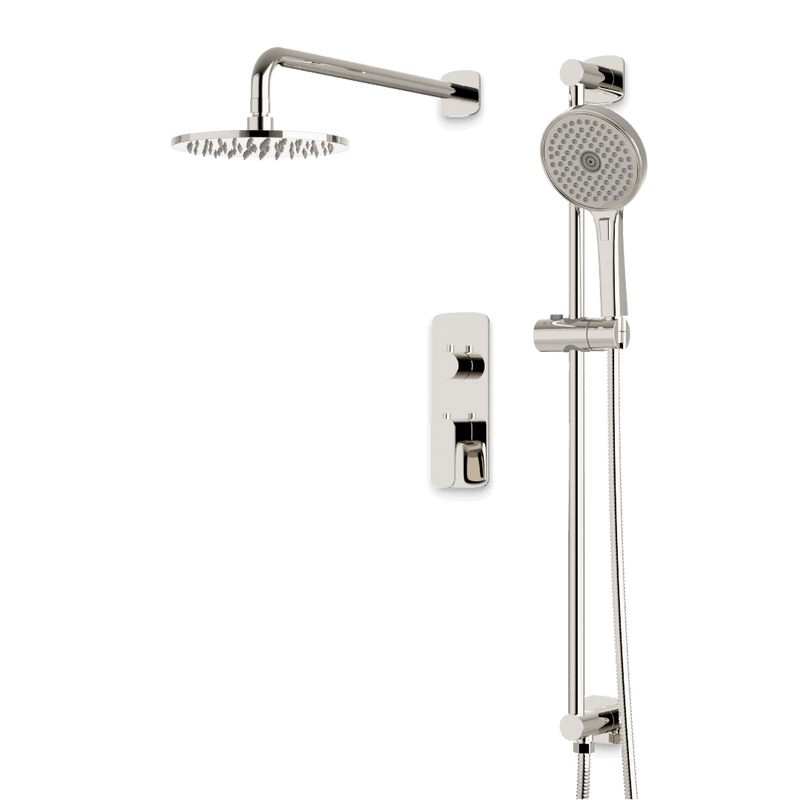 Harmony Thermostatic Shower Trim Kit with Hand Shower on Slide Bar - Polished Nickel / 8" / Wall Mount image 1