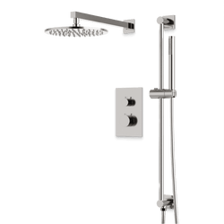Otella Thermostatic Shower Trim Kit with Hand Shower on Slide Bar - Brushed Nickel / Wide thumbnail 1