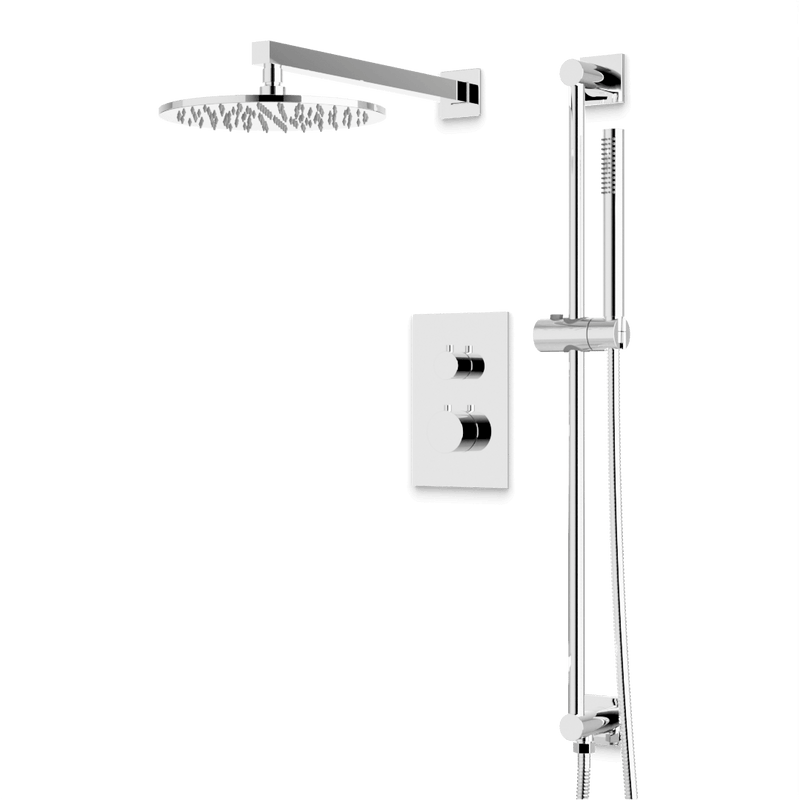 Otella Thermostatic Shower Trim Kit with Hand Shower on Slide Bar - Chrome / Wide image 1