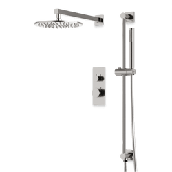 Otella Thermostatic Shower Trim Kit with Hand Shower on Slide Bar - Brushed Nickel / Linear thumbnail 1