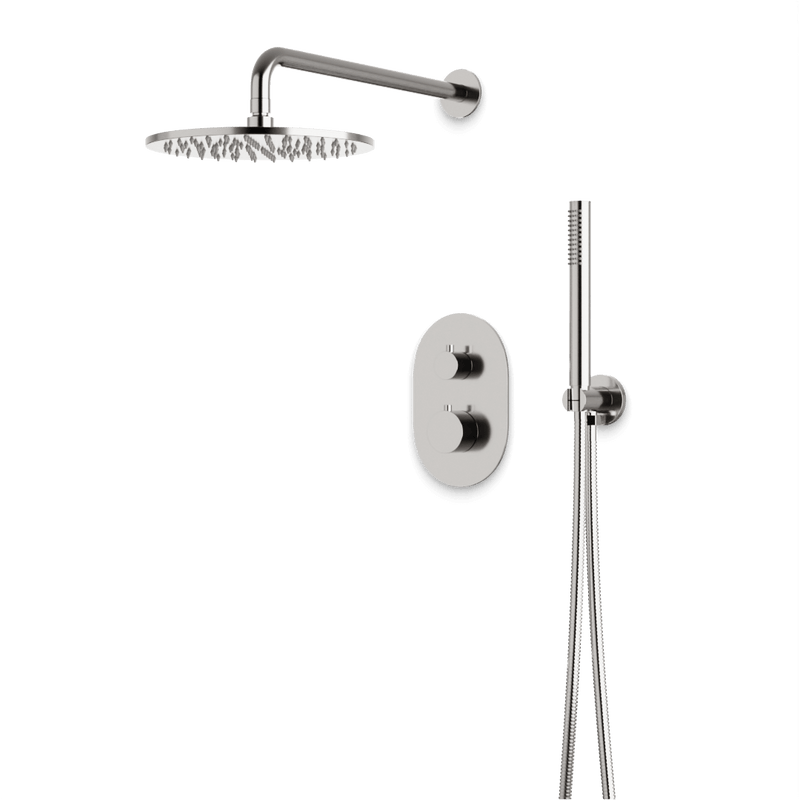 Opera Thermostatic Shower Trim Kit with Hand Shower - Brushed Nickel / Wide image 1