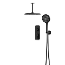 Harmony Thermostatic Shower Trim Kit with Hand Shower - Matte Black / 10" (Standard) / Ceiling Mount thumbnail 1