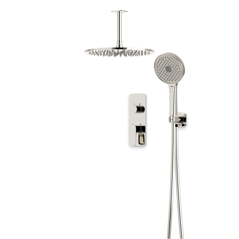 Harmony Thermostatic Shower Trim Kit with Hand Shower - Polished Nickel / 12" / Ceiling Mount image 1
