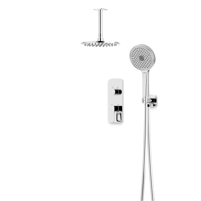 Harmony Thermostatic Shower Trim Kit with Hand Shower - Chrome / 8" / Ceiling Mount image 1