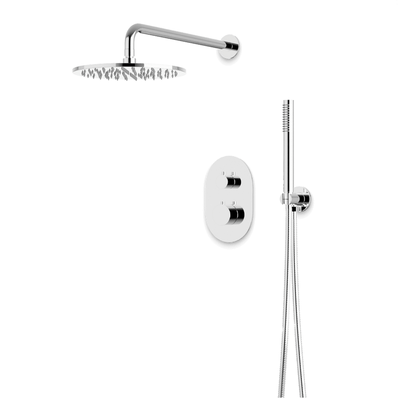 Opera Thermostatic Shower Trim Kit with Hand Shower - Chrome / Wide image 1