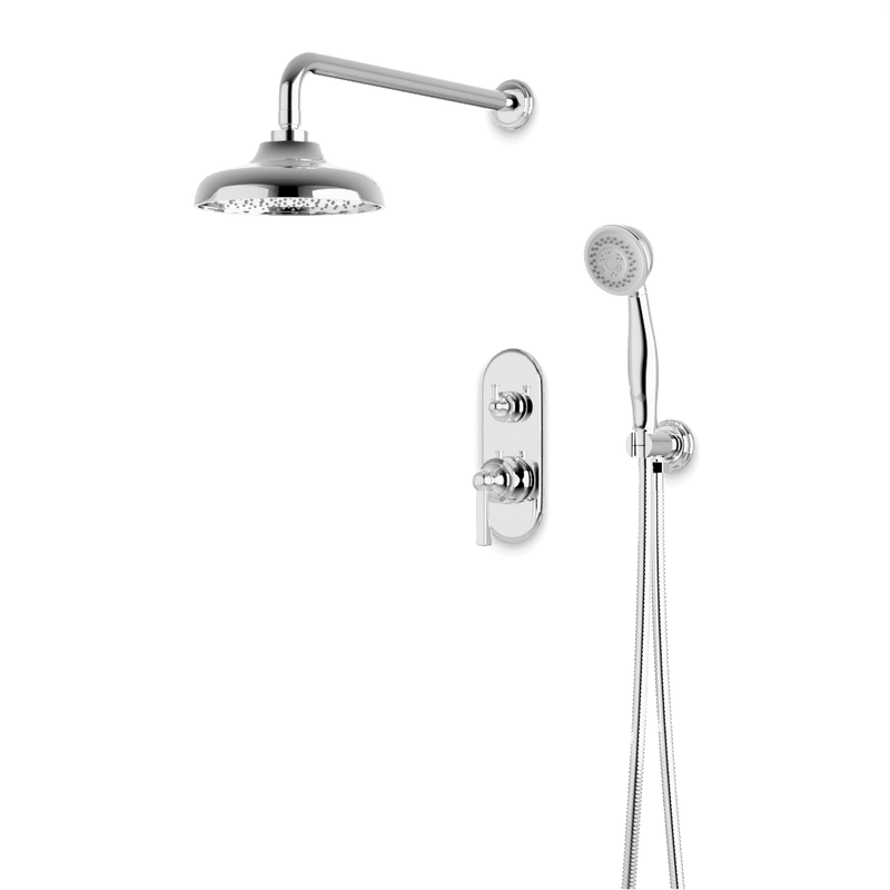 Classic Thermostatic Shower Trim Kit with Hand Shower - Chrome / Linear image 1