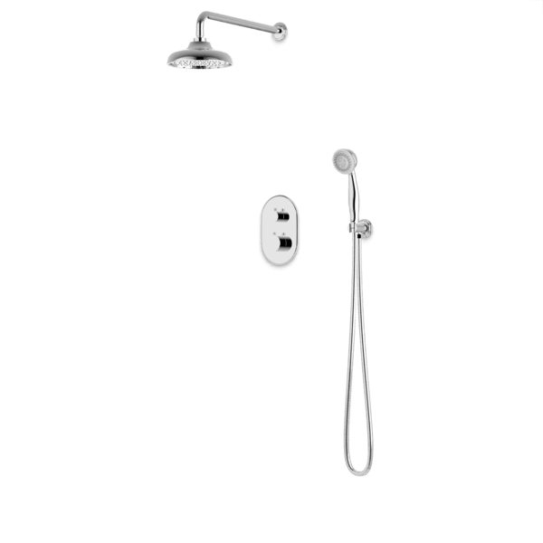 PS140CL - Classic Thermostatic Shower Trim Kit with Wall Mount Shower Head, Hand Held Shower Artos US Chrome 