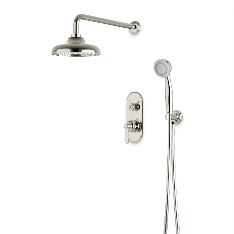 Classic Thermostatic Shower Trim Kit with Hand Shower - Polished Nickel / Linear image 1