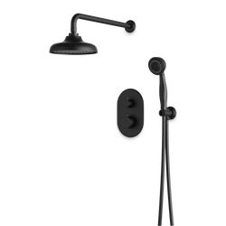 Classic Thermostatic Shower Trim Kit with Hand Shower - Matte Black / Wide thumbnail 1