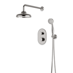 Classic Thermostatic Shower Trim Kit with Hand Shower - Brushed Nickel / Wide thumbnail 1