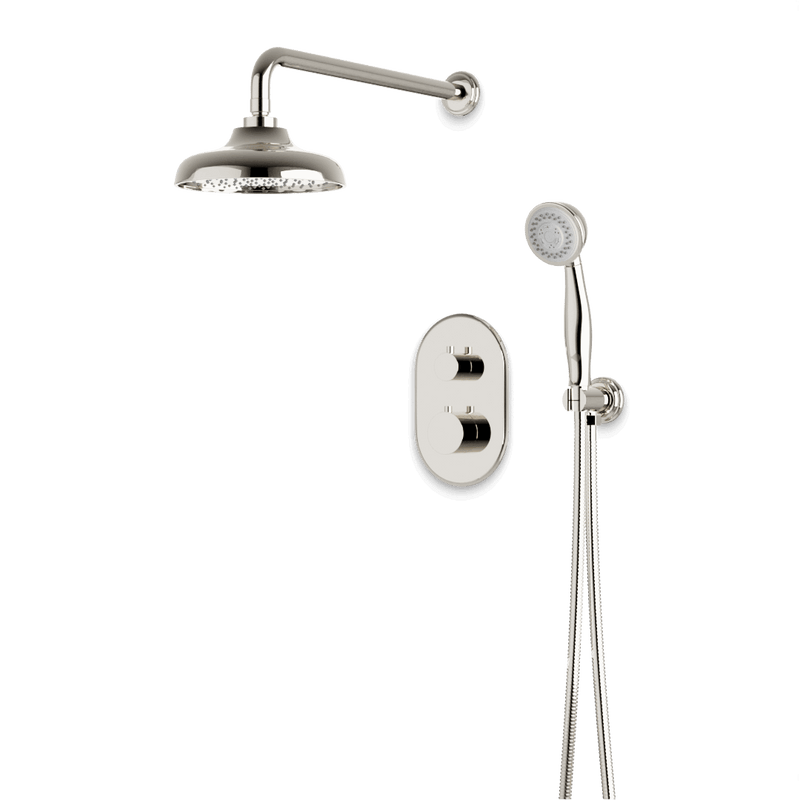 Classic Thermostatic Shower Trim Kit with Hand Shower - Polished Nickel / Wide image 1