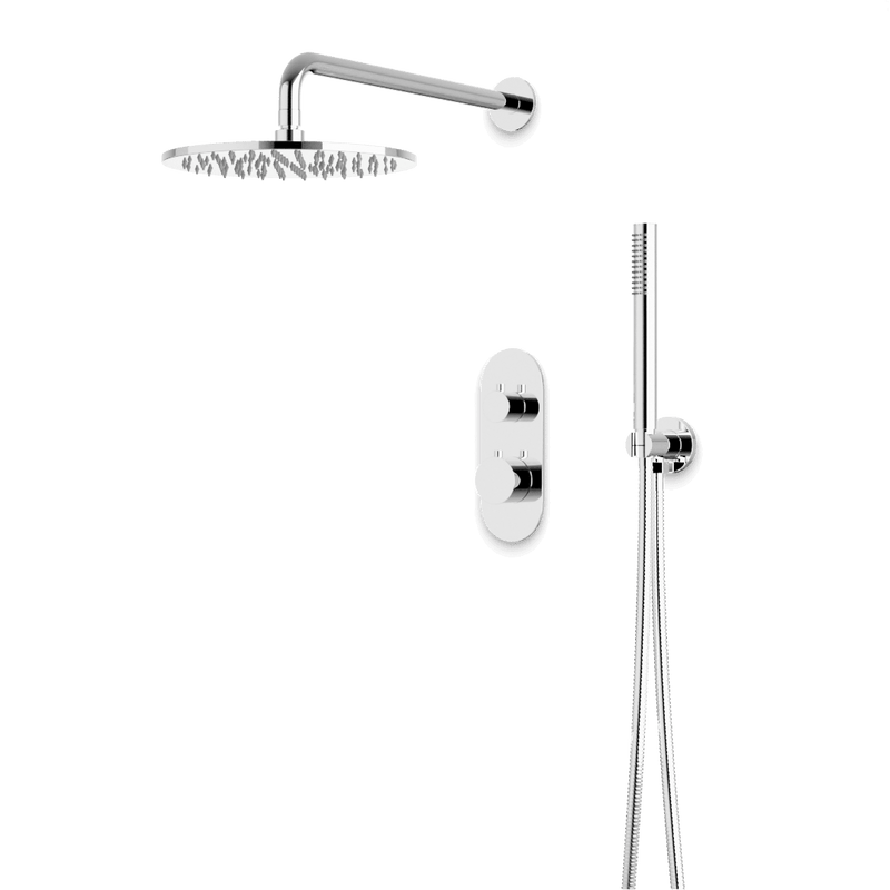 Opera Thermostatic Shower Trim Kit with Hand Shower - Chrome / Linear image 1