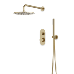Opera Thermostatic Shower Trim Kit with Hand Shower - Satin Brass / Linear thumbnail 1
