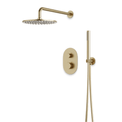 Opera Thermostatic Shower Trim Kit with Hand Shower - Satin Brass / Wide thumbnail 1