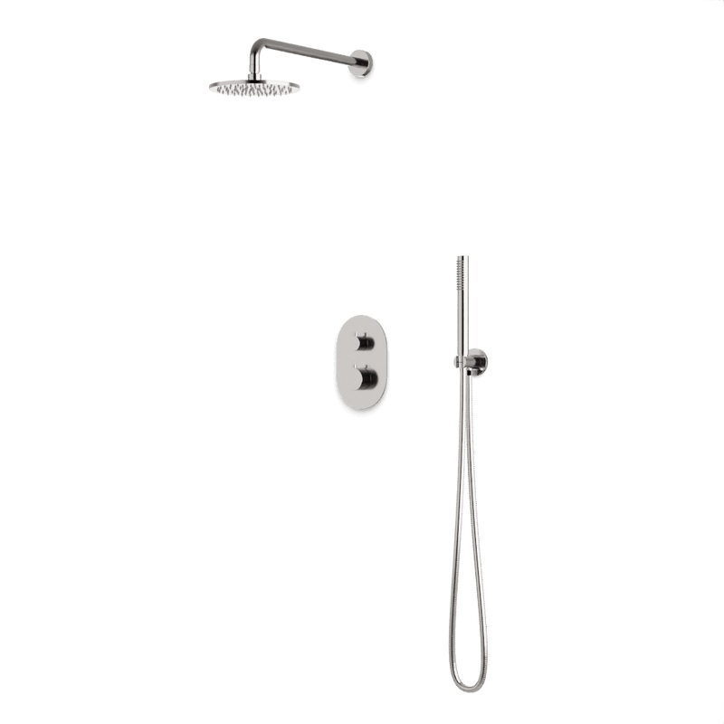 Round Thermostatic Shower Trim Kit with Wall Mount Shower Head, Hand Held Shower Artos US 