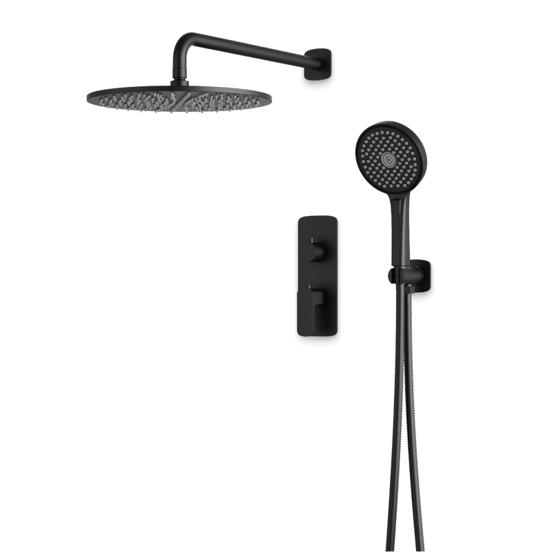 Harmony Thermostatic Shower Trim Kit with Hand Shower - Matte Black / 12" / Wall Mount image 1