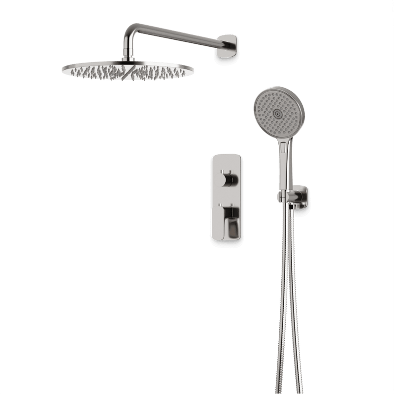 Harmony Thermostatic Shower Trim Kit with Hand Shower - Brushed Nickel / 12" / Wall Mount image 1