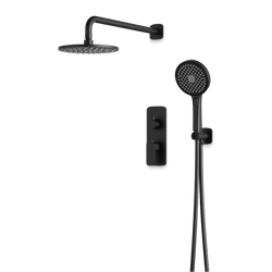 Harmony Thermostatic Shower Trim Kit with Hand Shower - Matte Black / 8" / Wall Mount thumbnail 1