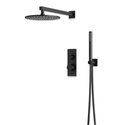 Otella Thermostatic Shower Trim Kit with Hand Shower - Matte Black / Linear thumbnail 1