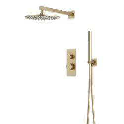 Otella Thermostatic Shower Trim Kit with Hand Shower - Satin Brass / Linear thumbnail 1