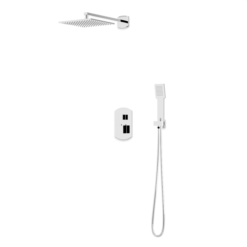 Transitional Thermostatic Shower Trim Kit with Wall Mount Shower Head, Hand Shower - Chrome image 1
