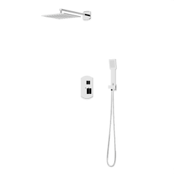 Transitional Thermostatic Shower Trim Kit with Wall Mount Shower Head, Hand Held Shower Artos US Chrome 