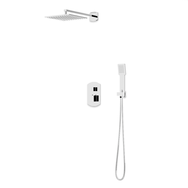 Transitional Thermostatic Shower Trim Kit with Wall Mount Shower Head, Hand Held Shower Artos US Chrome 