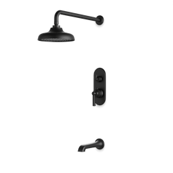 Classic Thermostatic Shower Trim Kit with Tub Filler - Matte Black / Linear thumbnail 1