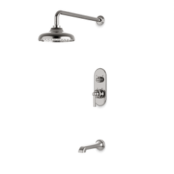 Classic Thermostatic Shower Trim Kit with Tub Filler - Brushed Nickel / Linear thumbnail 1