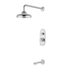Classic Thermostatic Shower Trim Kit with Tub Filler - Chrome / Linear thumbnail 1