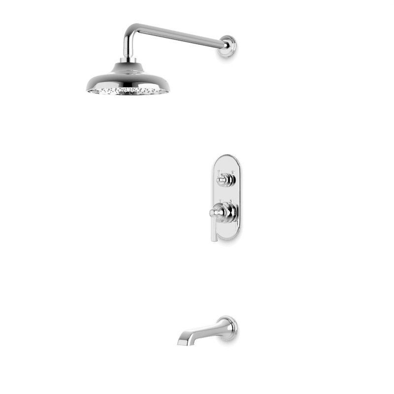 Classic Thermostatic Shower Trim Kit with Tub Filler - Chrome / Linear image 1