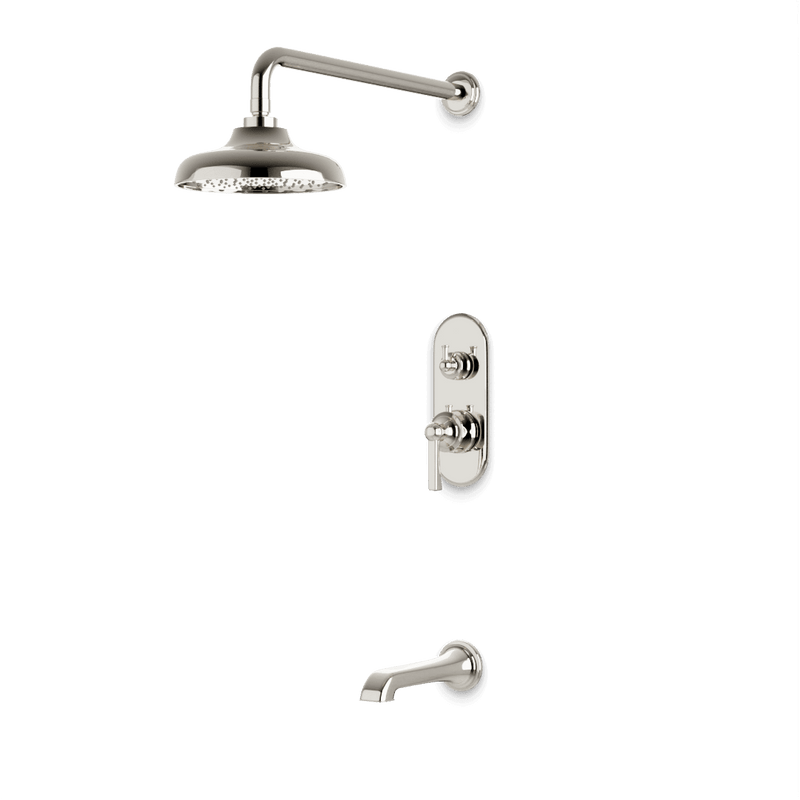 Classic Thermostatic Shower Trim Kit with Tub Filler - Polished Nickel / Linear image 1