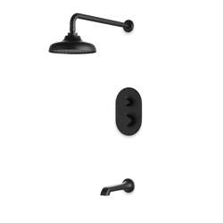 Classic Thermostatic Shower Trim Kit with Tub Filler - Matte Black / Wide thumbnail 1