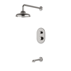 Classic Thermostatic Shower Trim Kit with Tub Filler - Brushed Nickel / Wide thumbnail 1