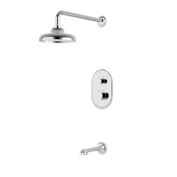 Classic Thermostatic Shower Trim Kit with Tub Filler - Chrome / Wide thumbnail 1