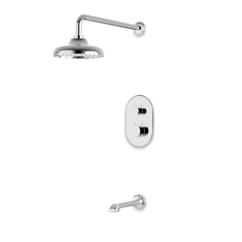 Classic Thermostatic Shower Trim Kit with Tub Filler - Chrome / Wide image 1