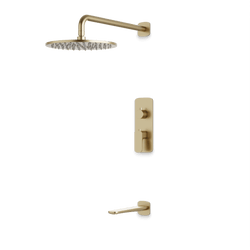 Harmony Thermostatic Shower Trim Kit with Tub Filler - Satin Brass / 10" (standard) thumbnail 1
