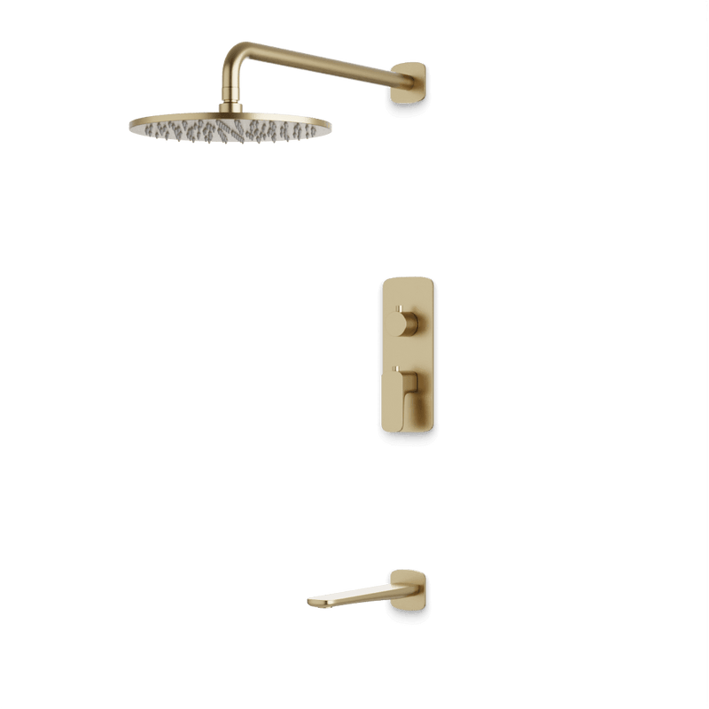 Harmony Thermostatic Shower Trim Kit with Tub Filler - Satin Brass / 10" (standard) image 1
