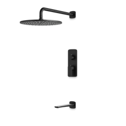 Harmony Thermostatic Shower Trim Kit with Tub Filler - Matte Black / 12" thumbnail 1